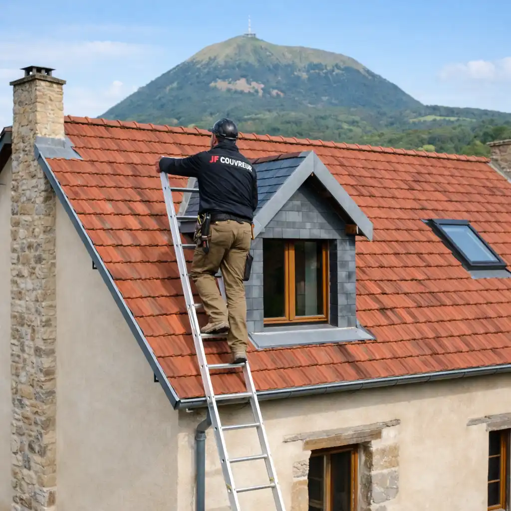 Couvreur professionnel réalisant des travaux de toiture à Roanne Loire 42